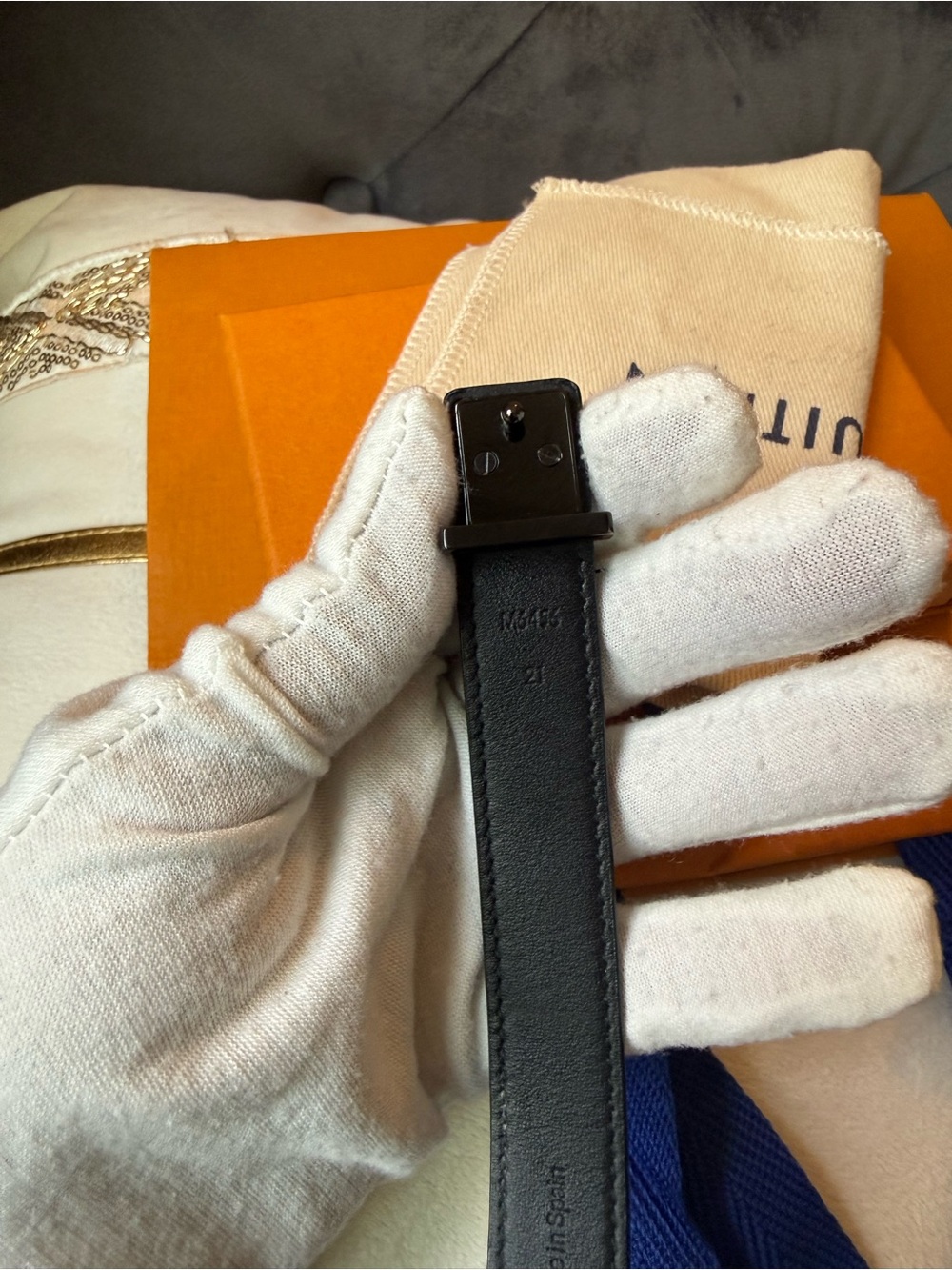 Louis Vuitton Black Leather Monogram Cuff Bracelet full inclusion - Picture 9 of 17